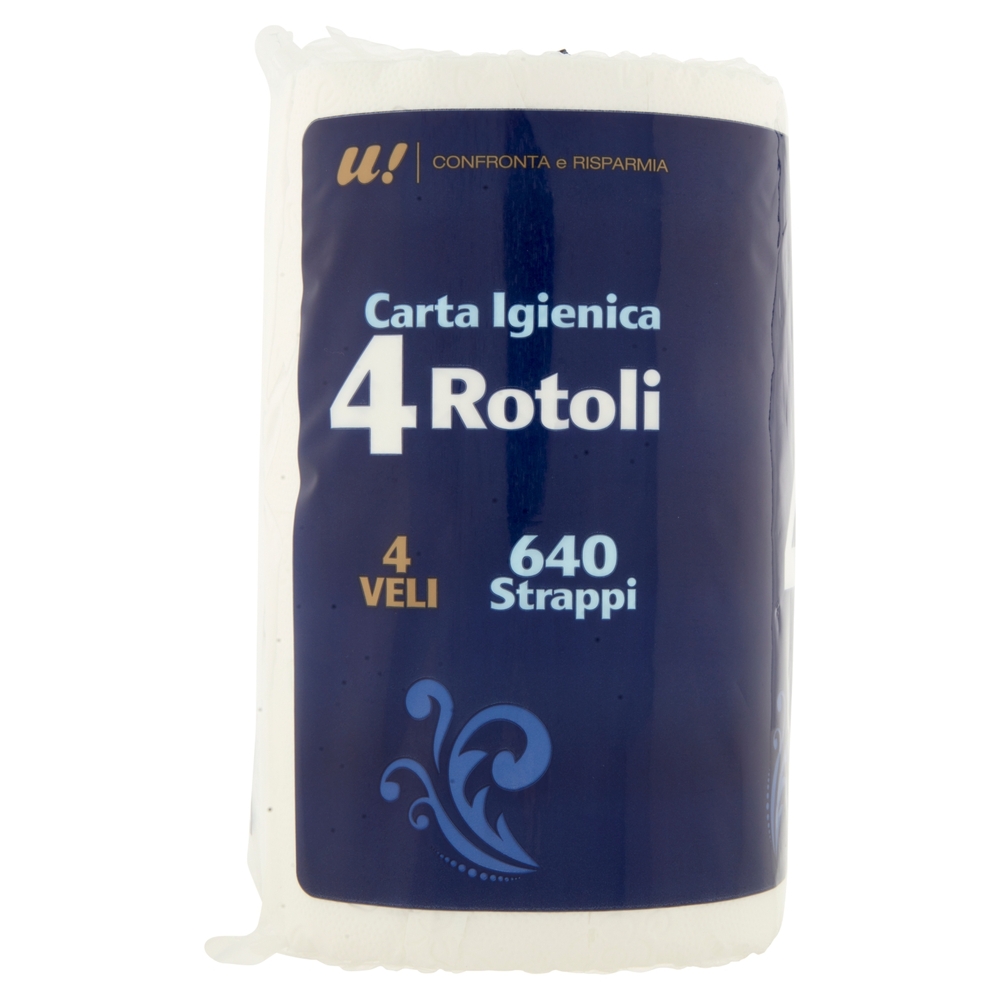 4 Rotoli Carta Igienica 4 Veli U! Confronta e Risparmia